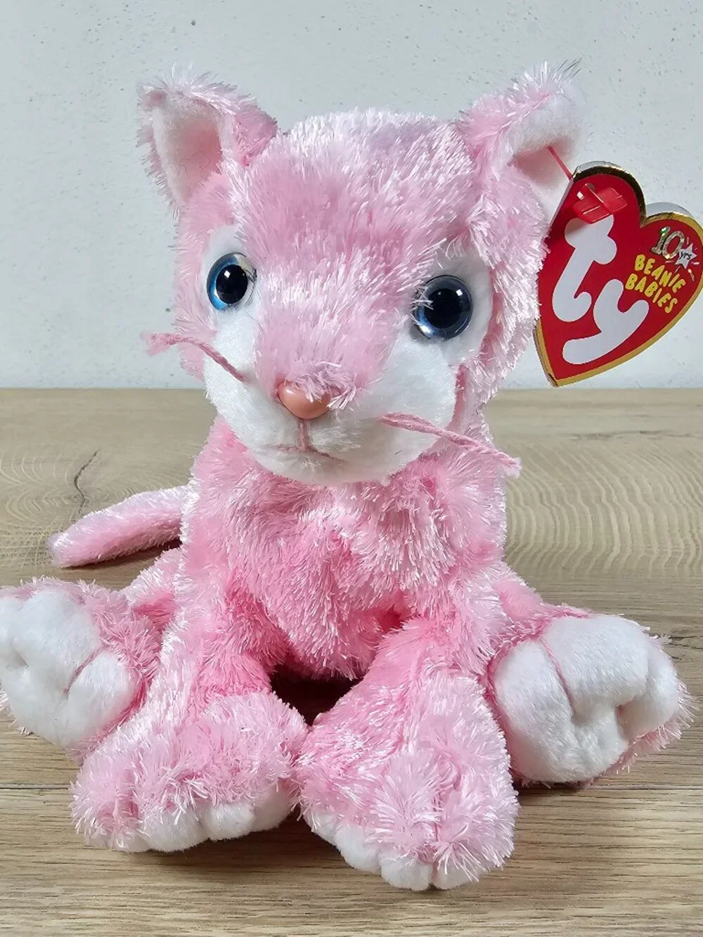 Ty Beanie Babies Carnation Cat Beanbag Plush Toy Pink with Tags Vintage 2002